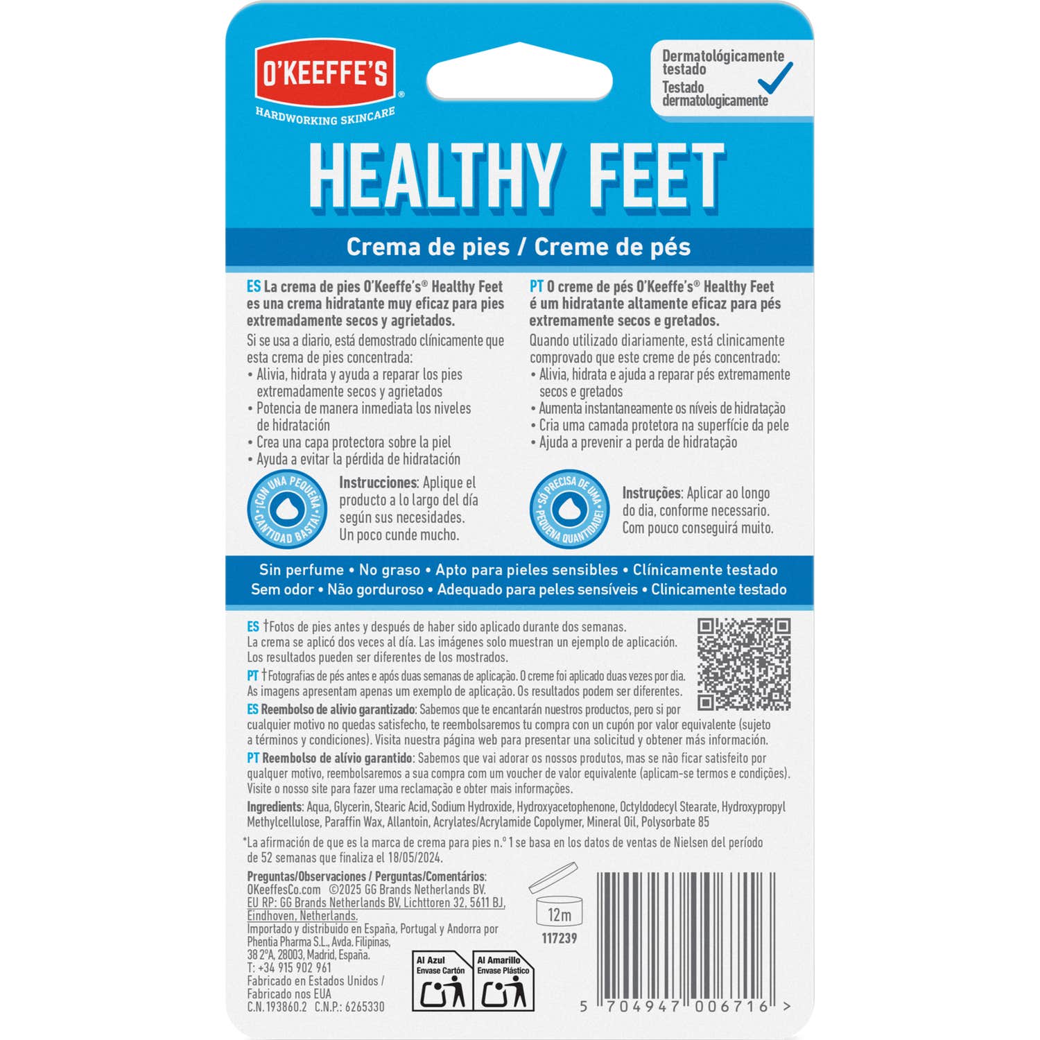 O'Keeffe's Healthy Feet Crema para Pies Secos 91g