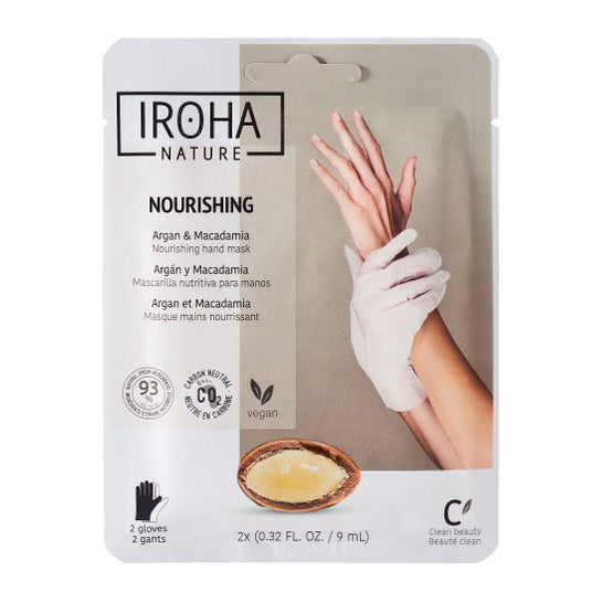 Iroha Nature Guantes Mascarilla Nutritivos con Aceite de Argán y Macadamia 20 ml