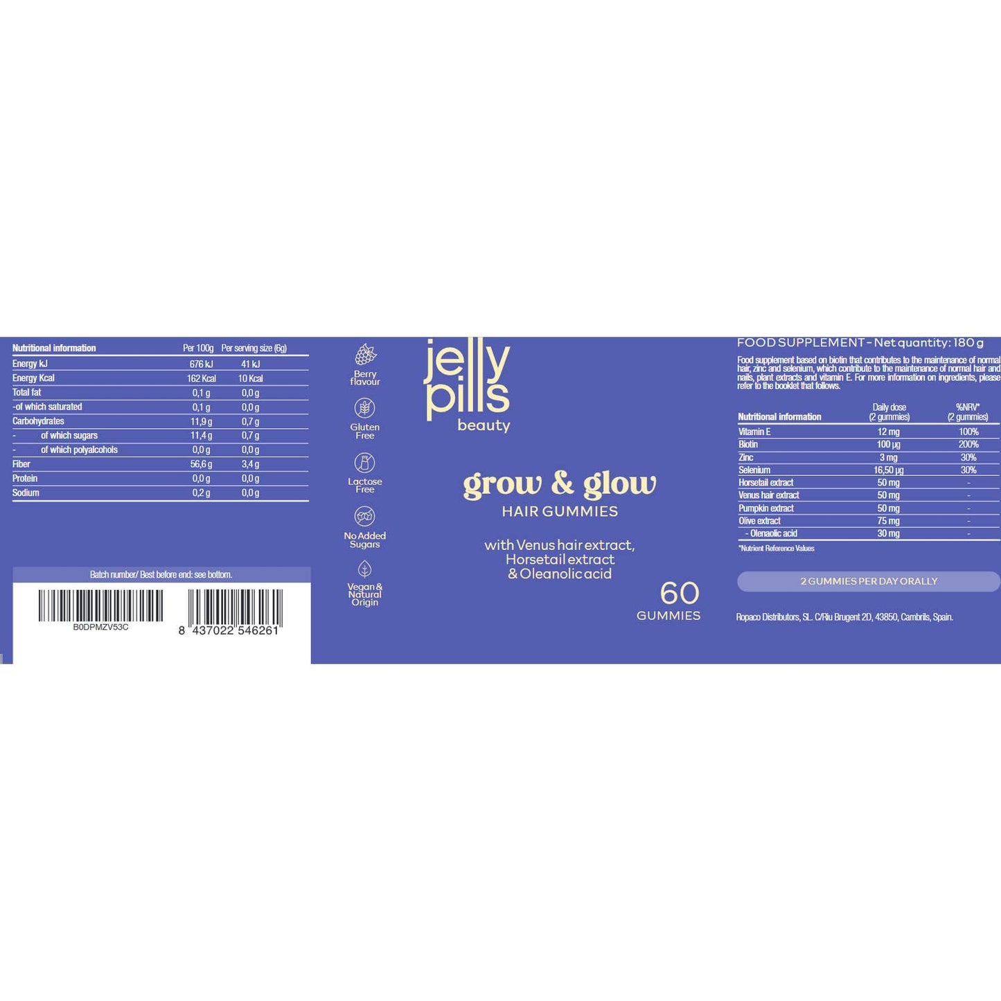 Jelly Pills Grow & Glow 60 gummies