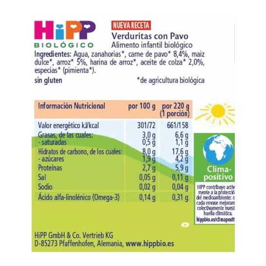 Hipp Tarrito de Verduritas con Pavo Bio 220g