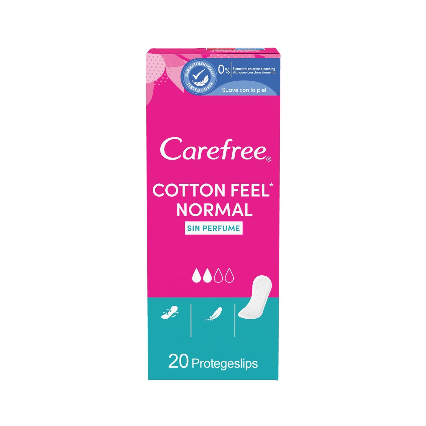 Carefree Cotton Feel Normal Sin Perfume 20uds
