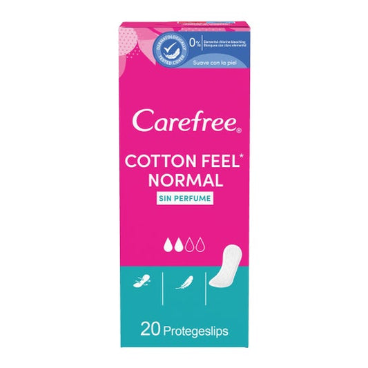 Carefree Cotton Feel Normal Sin Perfume 20uds