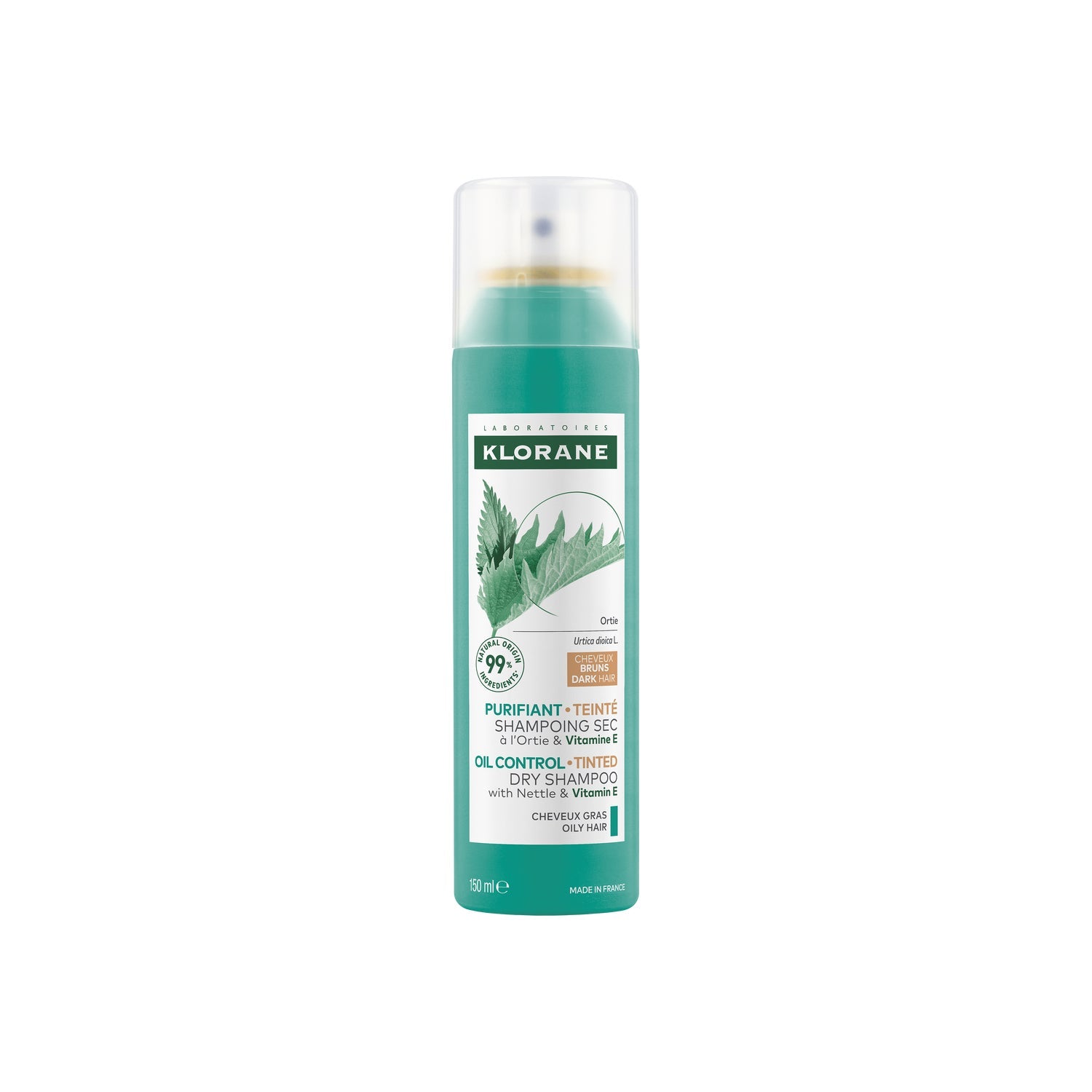 Klorane Champú Seco a la Ortiga Cabello Castaño 150ml