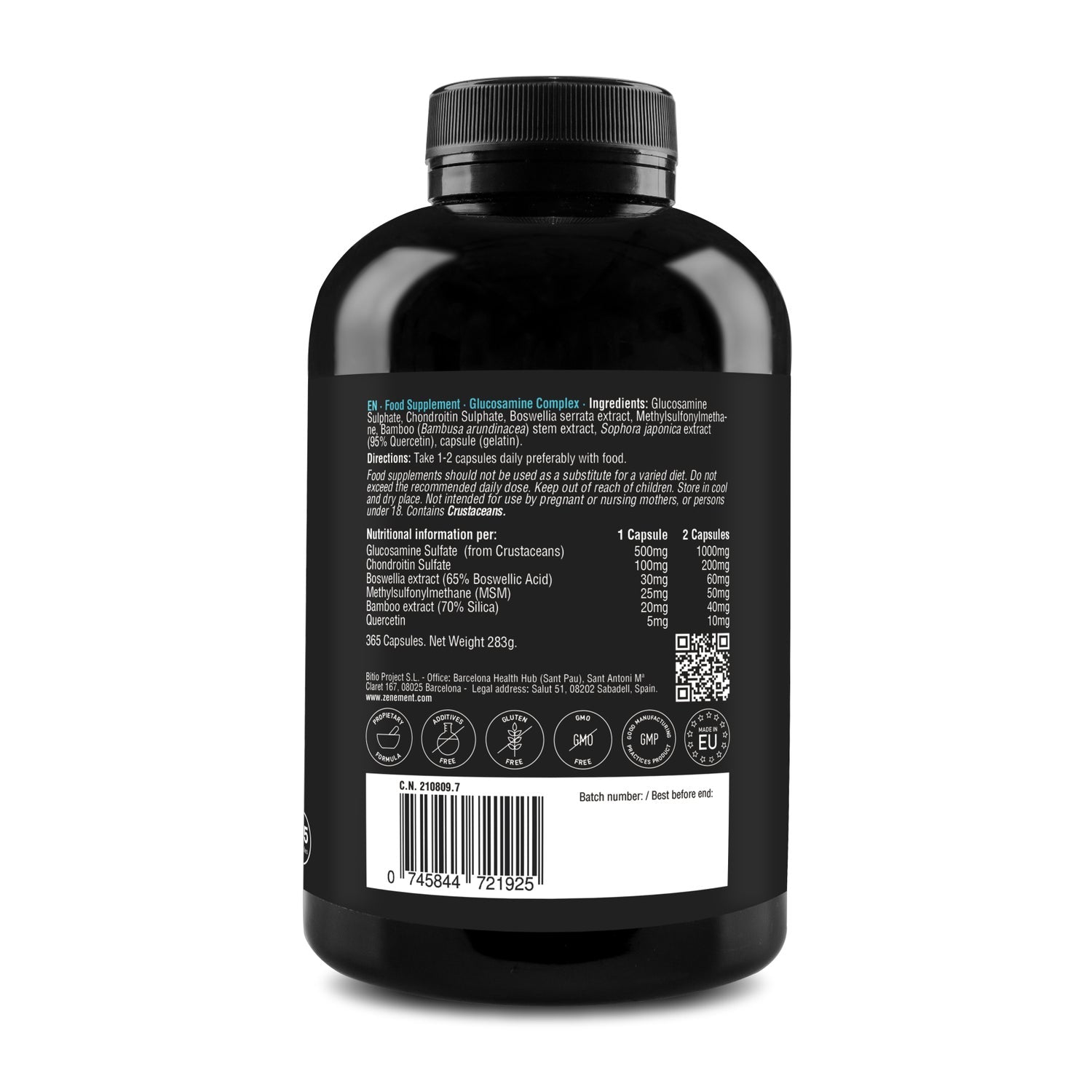 Zenement Complejo Glucosamina y Condroitina 365caps