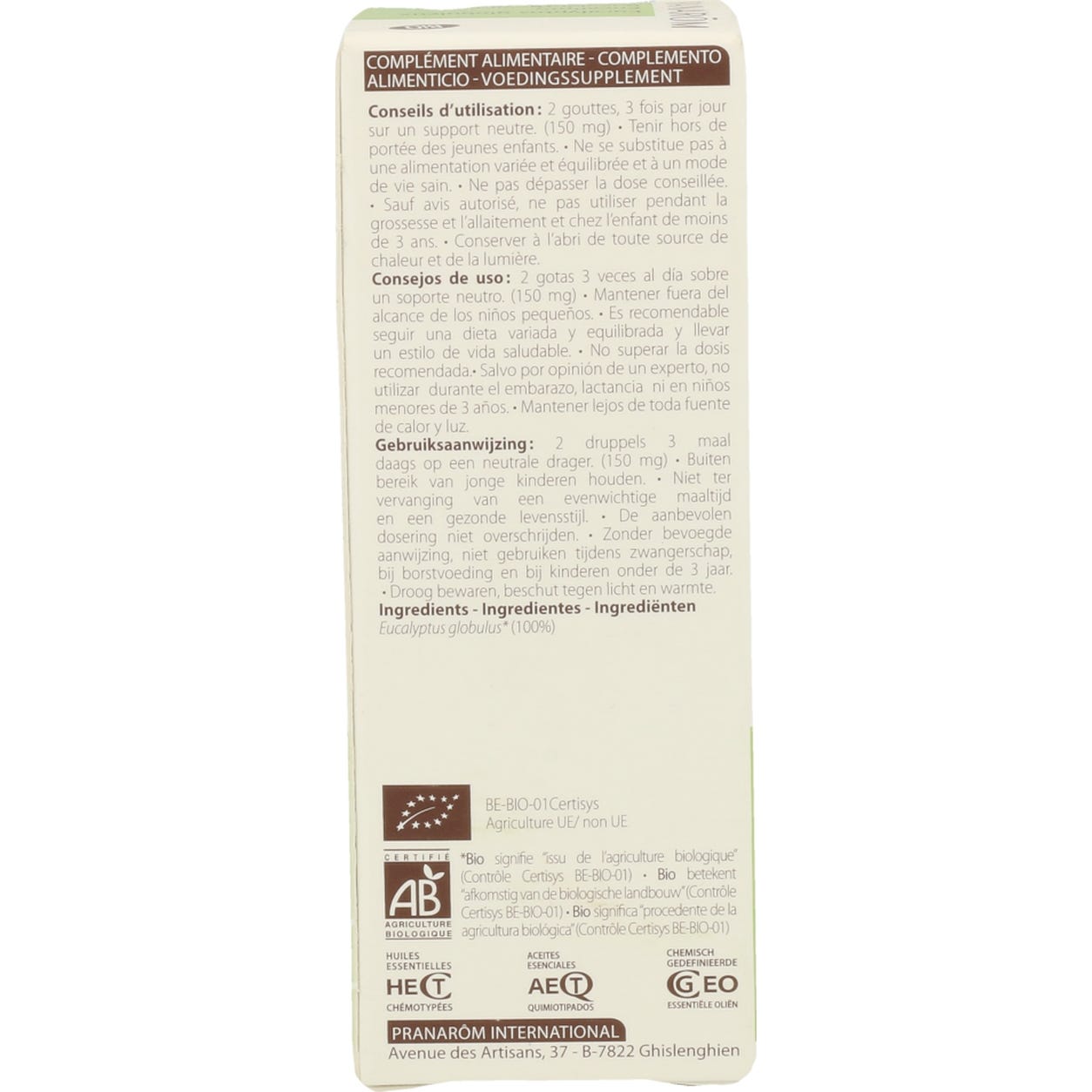 Pranarôm Aceite Esencial de Eucalipto BIO 10ml