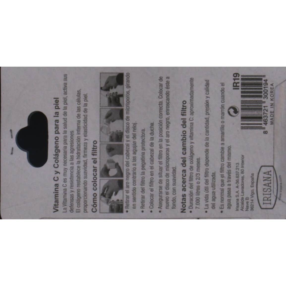 Irisana Filtro Ducha Colágeno Vitamina C Eco 1ud