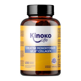 Kinoko Life Creatina Monohidratada 3000mg UC-II Colágeno 180caps