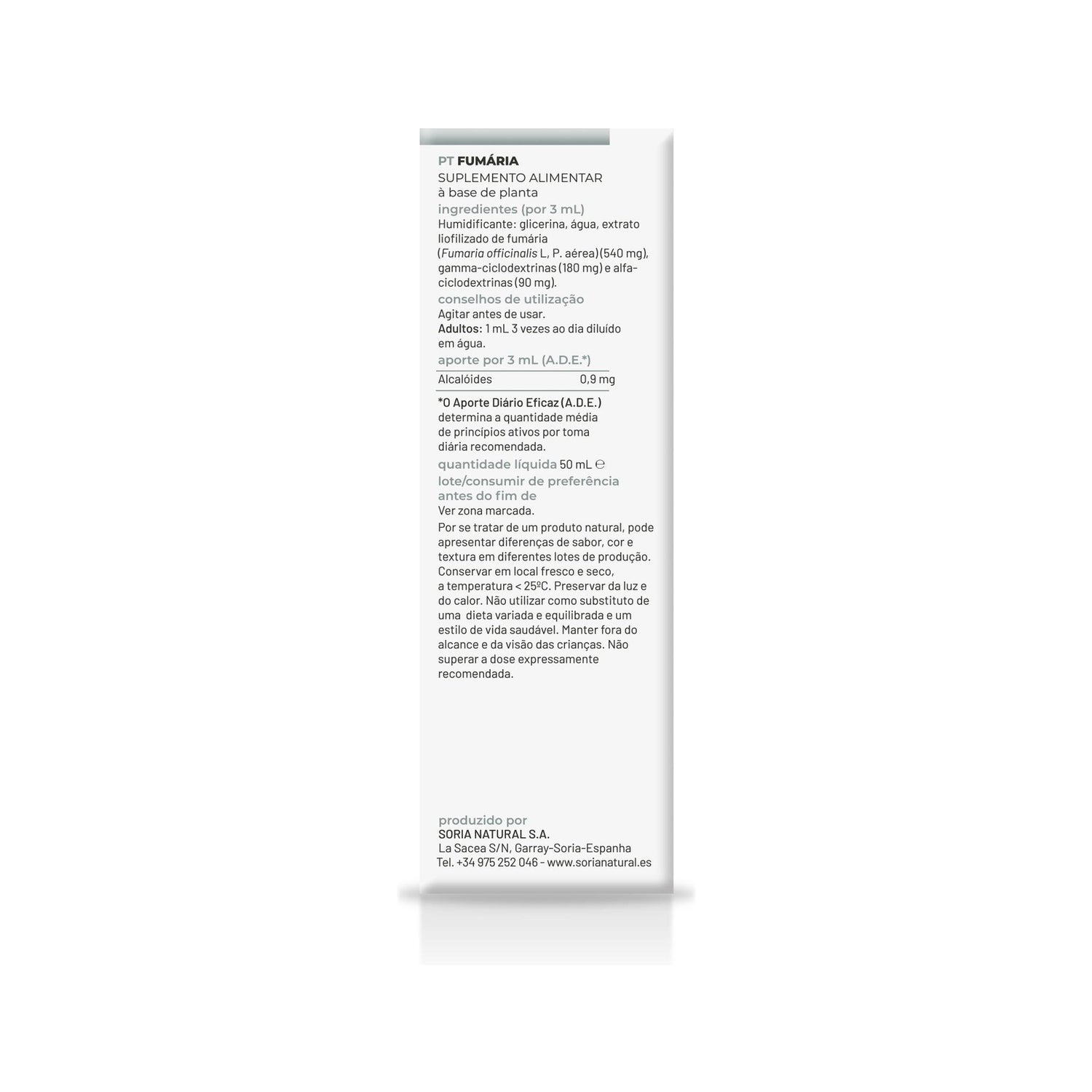 Extracto Fumaria Xxi 50 Ml Soria Natural