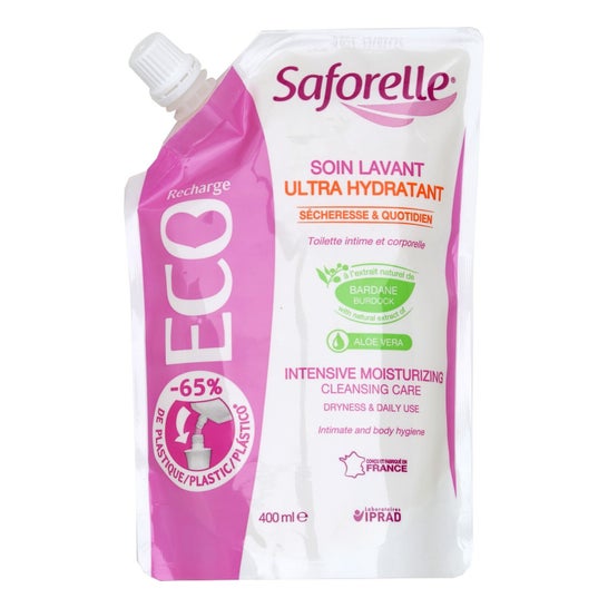Saforelle lavado y aclarado utra recambio hidratante 400ml