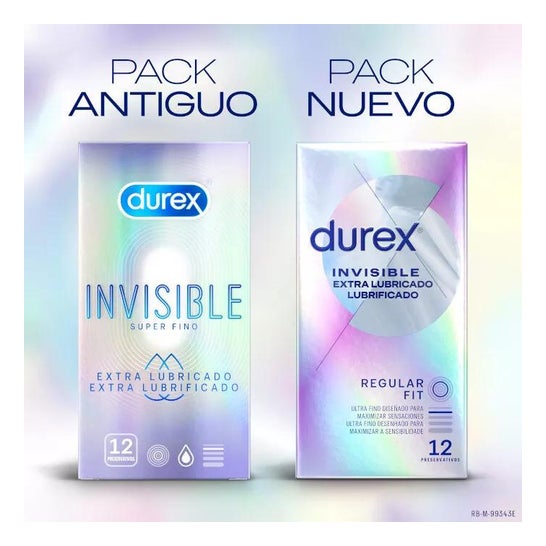 Durex Invisible Extra Lubricado Preservativos 12uds