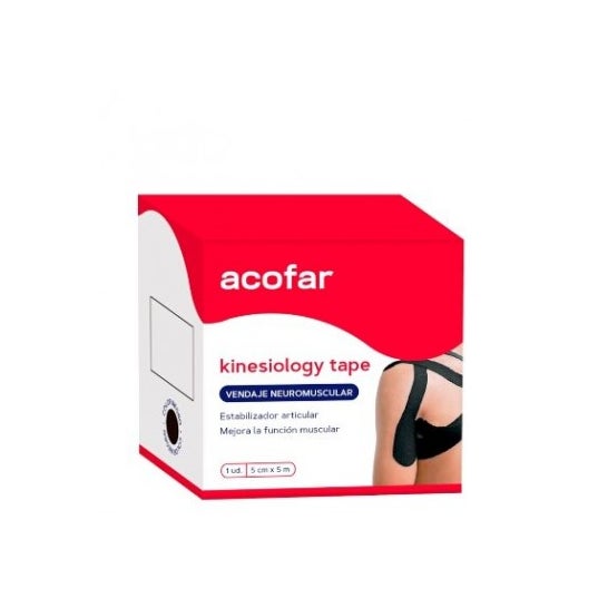 Acofarsport Kinesiology Tape Negra 5cmx5m