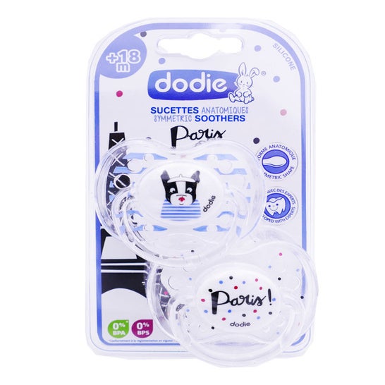 Dodie Chupete Anatómico Silicona +18m Paris nº88 2 uds