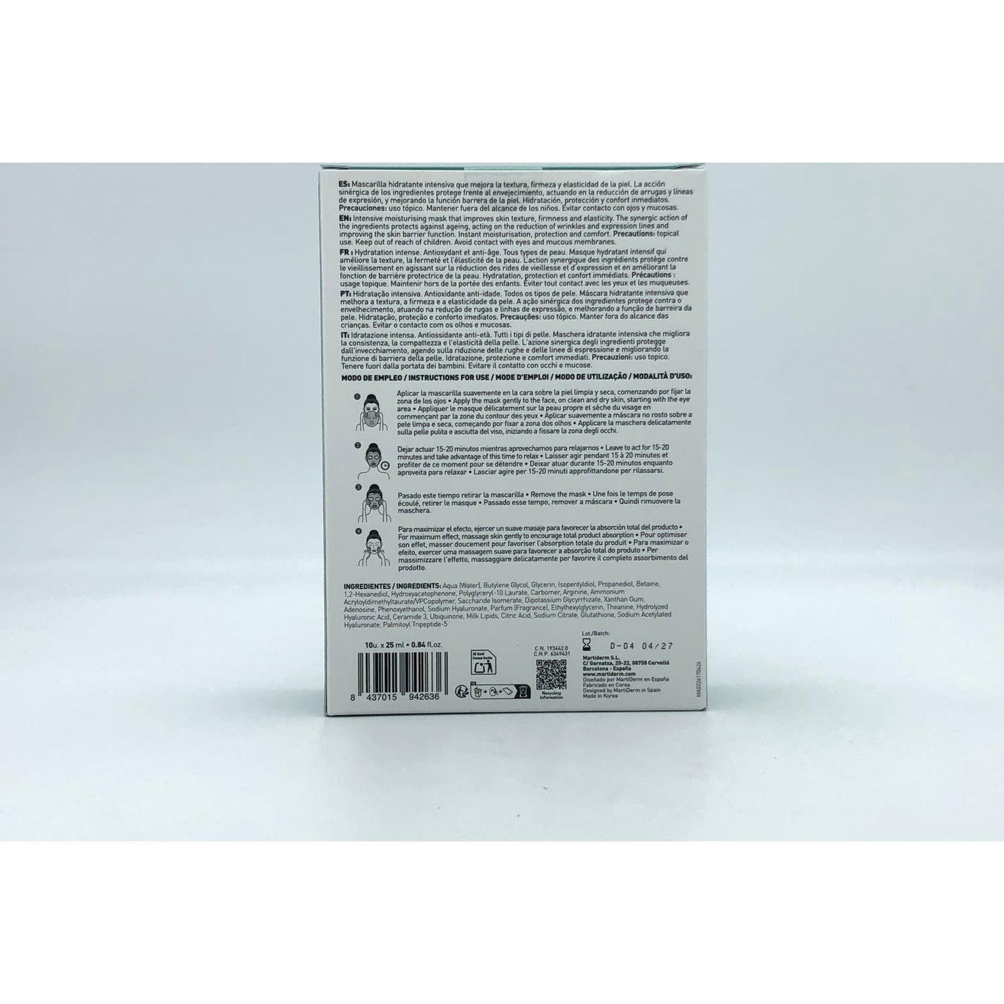 Martiderm® The Originals Moisturising Mask 10uds
