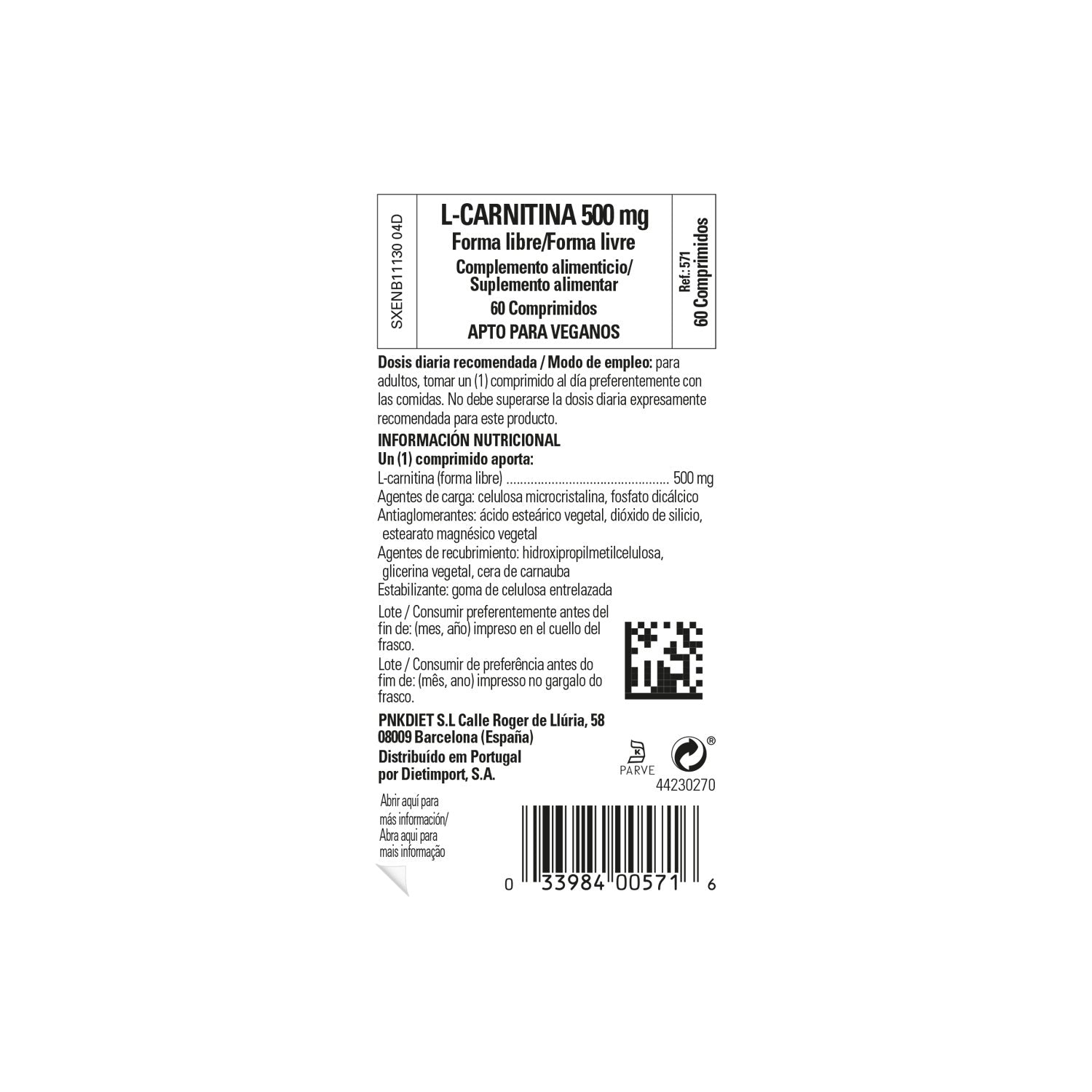 Solgar L-Carnitina 500mg 60comp