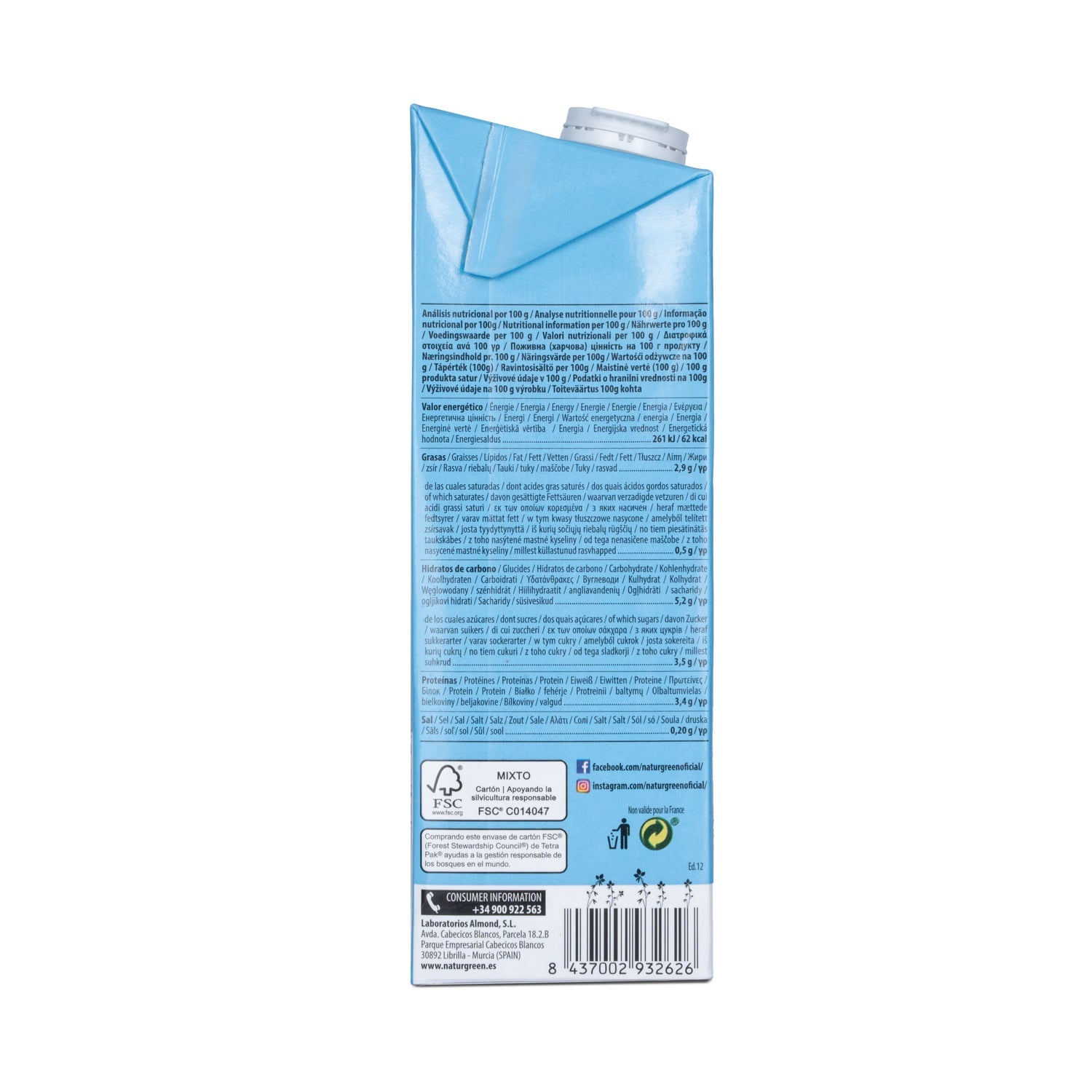 Naturgreen Bebida Ecológica de Soja 1L