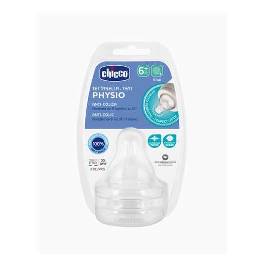 Chicco Tetina Wellbeing Silicona Flujo Papilla 6 M+ 2 uds