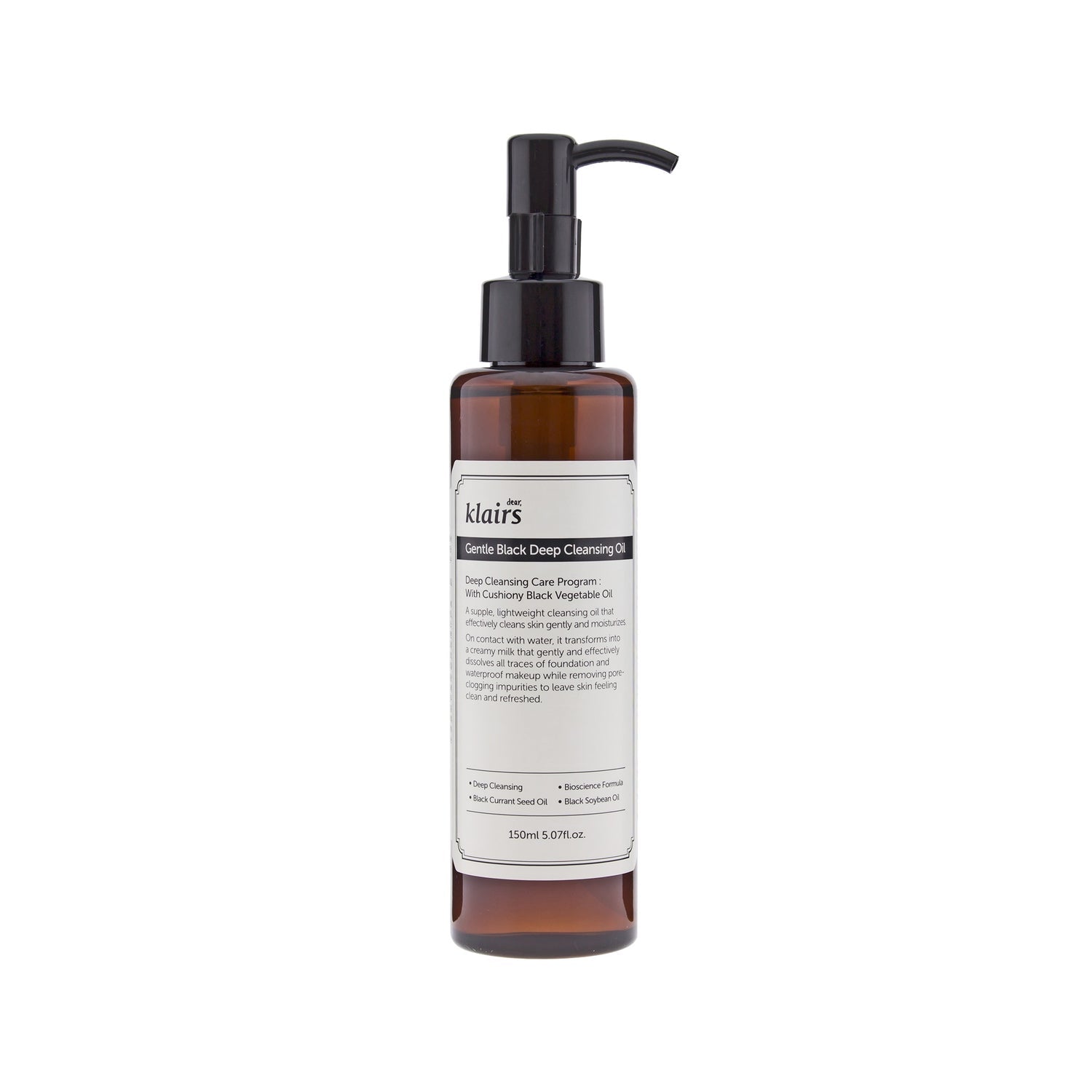 Klairs Gentle Black aceite limpiador profundo 150ml