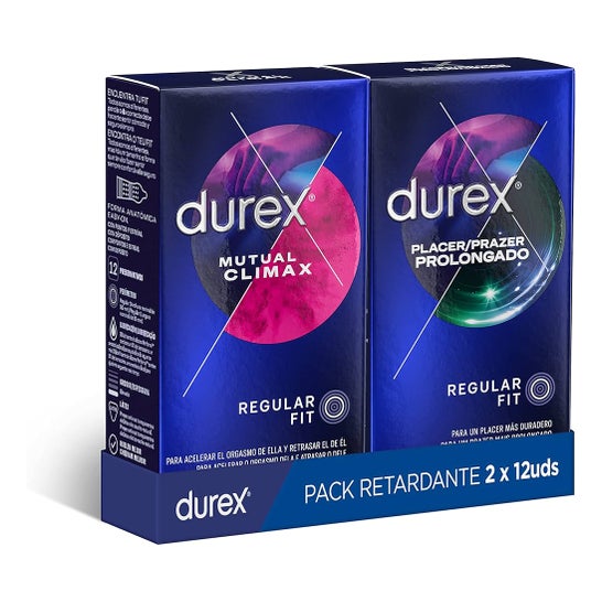 Durex Pack Retardante Placer Prolongado 12uds + Mutual Clímax 12uds