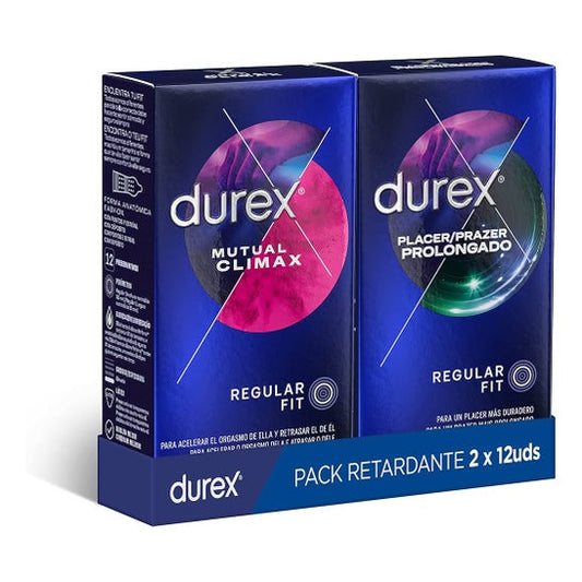 Durex Pack Retardante Placer Prolongado 12uds + Mutual Clímax 12uds