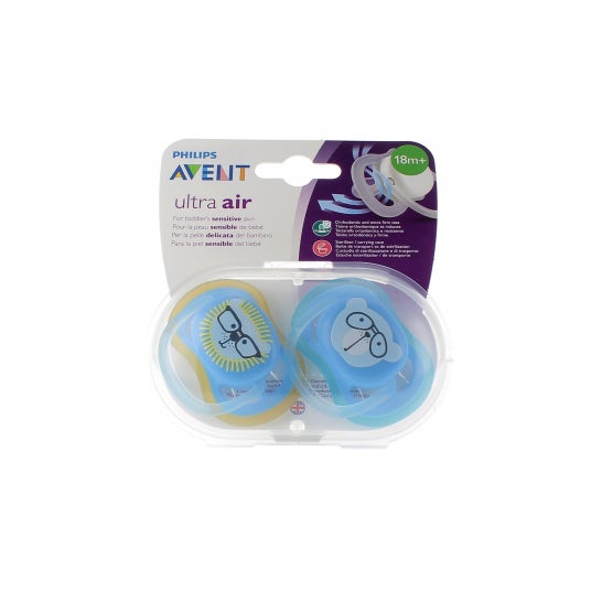 Avent Pack Chupetes Ultra Air Oso Azul +18 M 2 uds