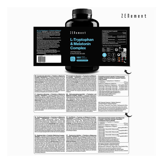 Zenement L-Triptófano Melatonina 180vcaps