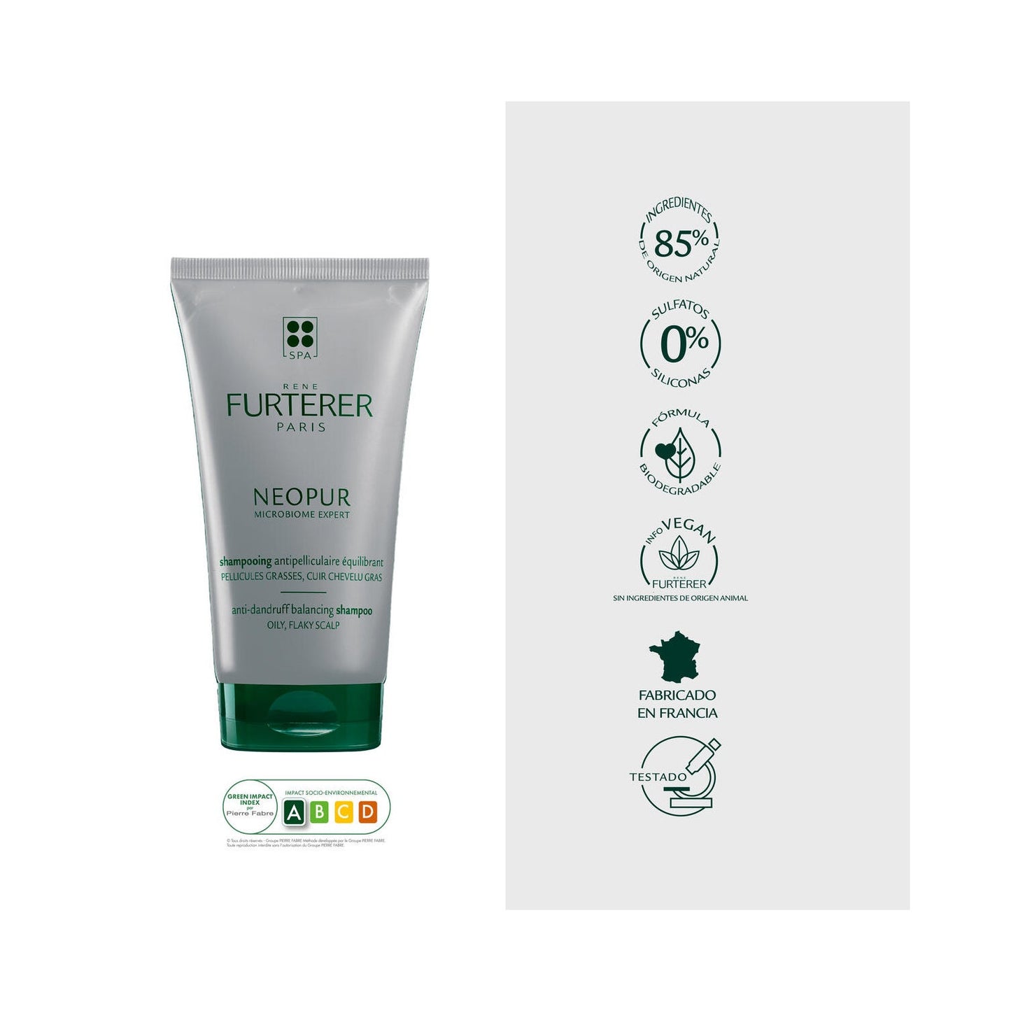 René Furterer Neopur Champú Equilibrante Anticaspa Caspa Grasa 150ml