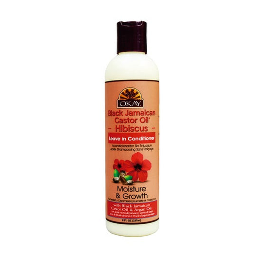Okay Aceite de Ricino Negro de Jamaica Acondicionador Sin Aclarado de Hibisco, 237ml