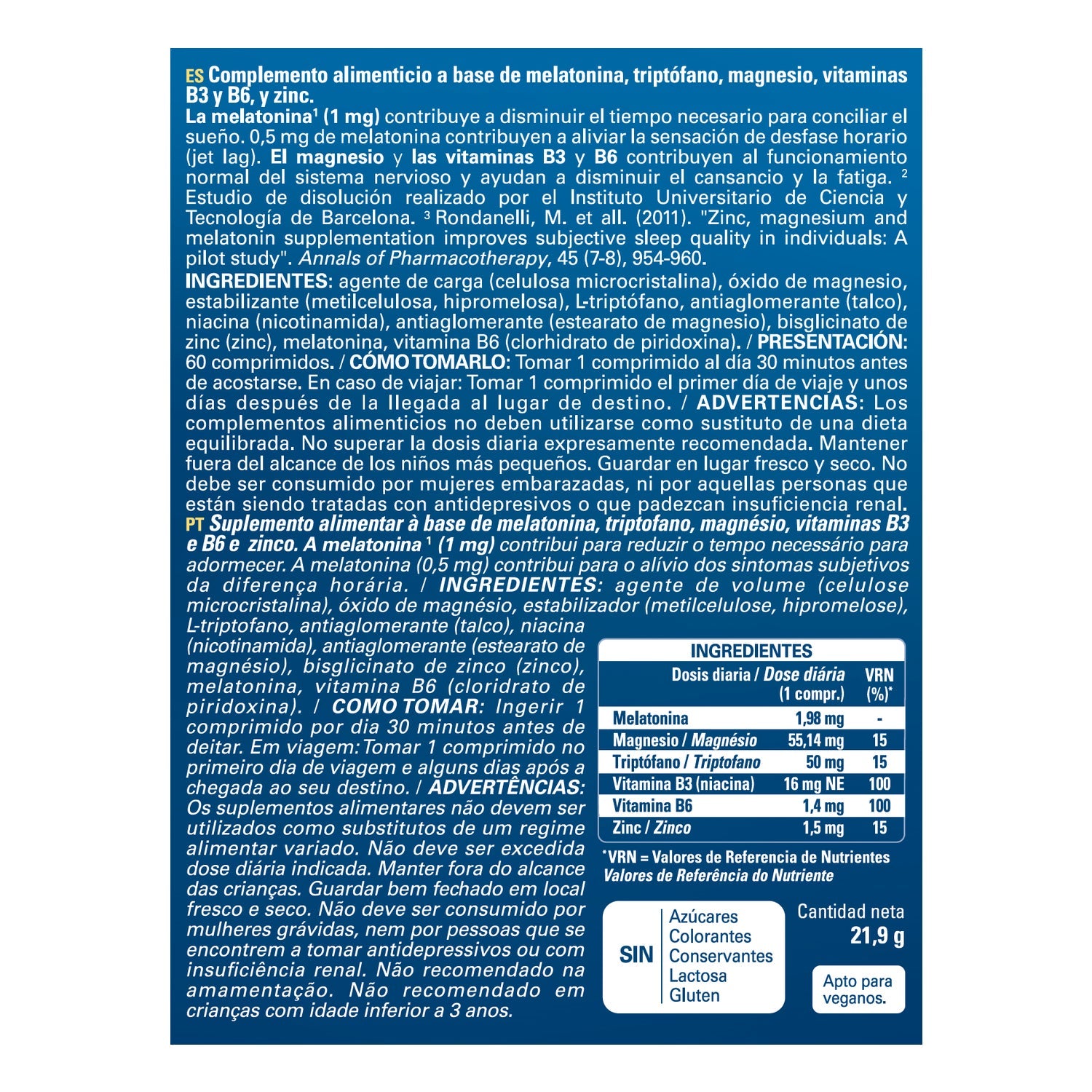 Epaplus Sleepcare Sueño Retard Melatonina con Triptófano 60comp