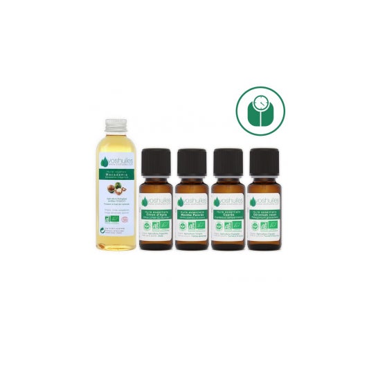 Voshuiles Kit Adelgazante Aceite Esencial BIO 4x5 ml + Vegetal BIO 100 ml