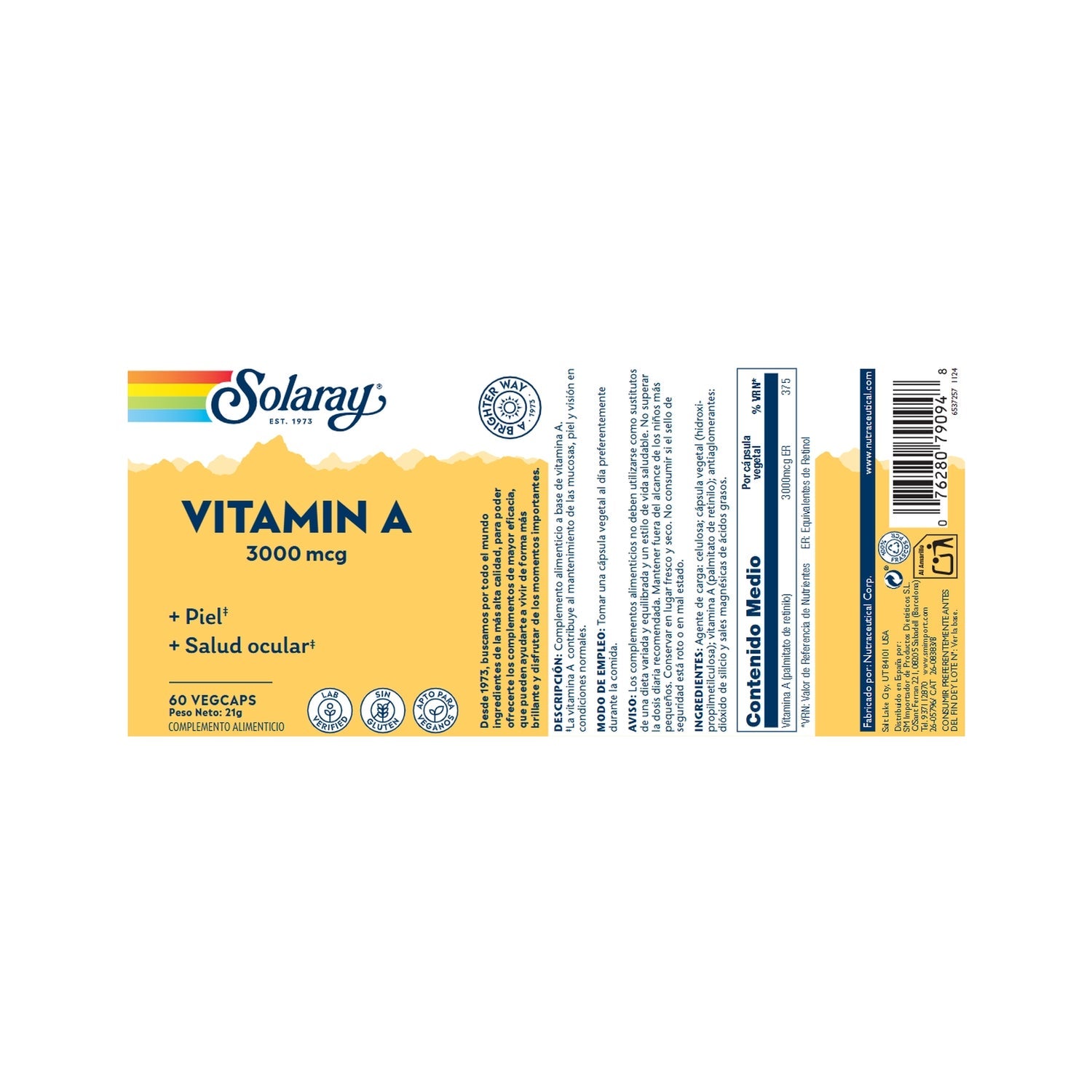 Solaray Vitamina A 3000mcg 60caps
