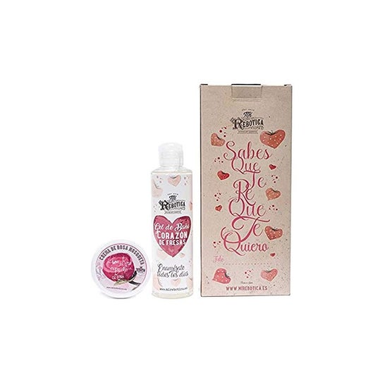 Mi rebotica Pack gel de baño aroma fresas 200 ml + crema rosa mosqueta 50 ml
