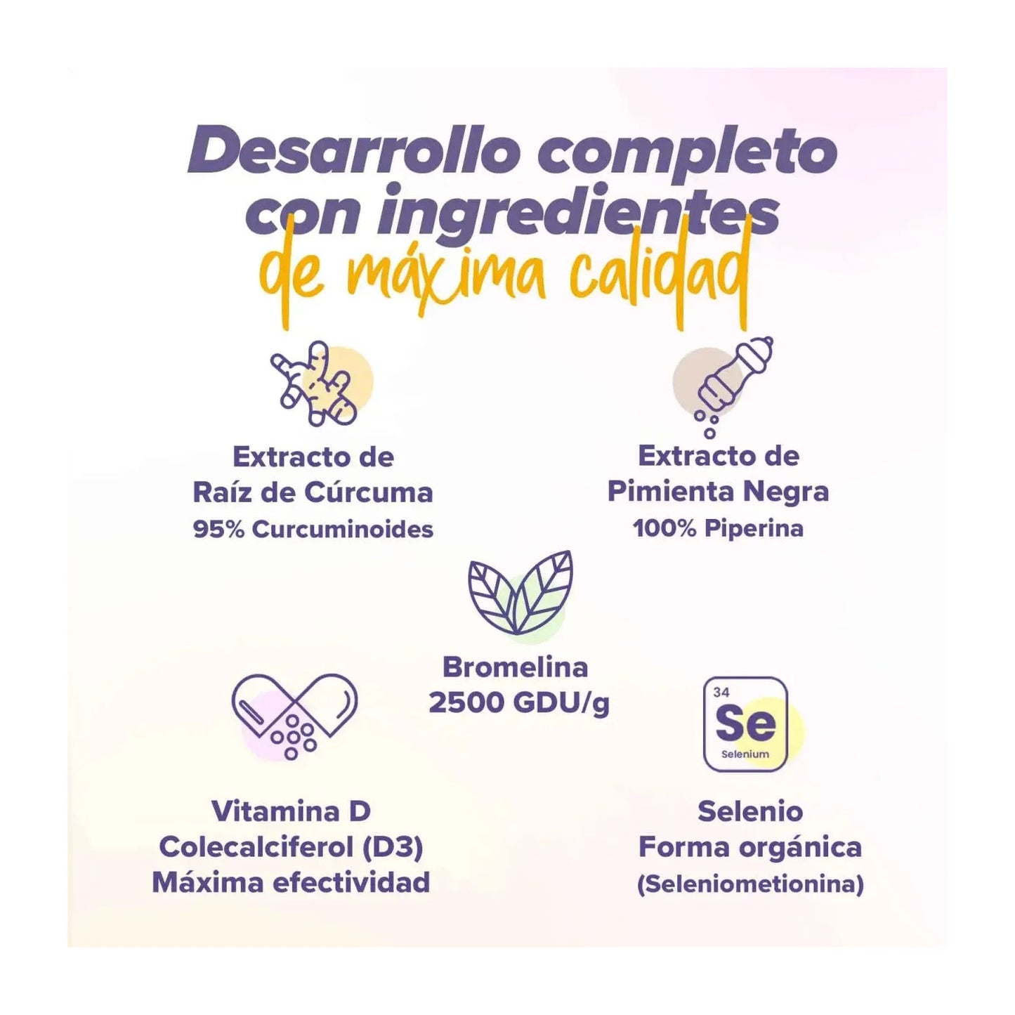 HSN Extracto de Cúrcuma 50:1 y Bromelina Plus 120vcaps