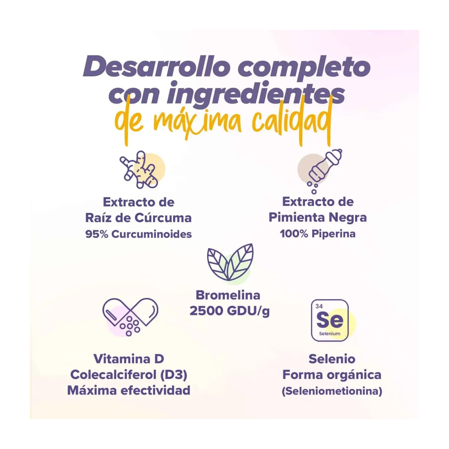 HSN Extracto de Cúrcuma 50:1 y Bromelina Plus 120vcaps
