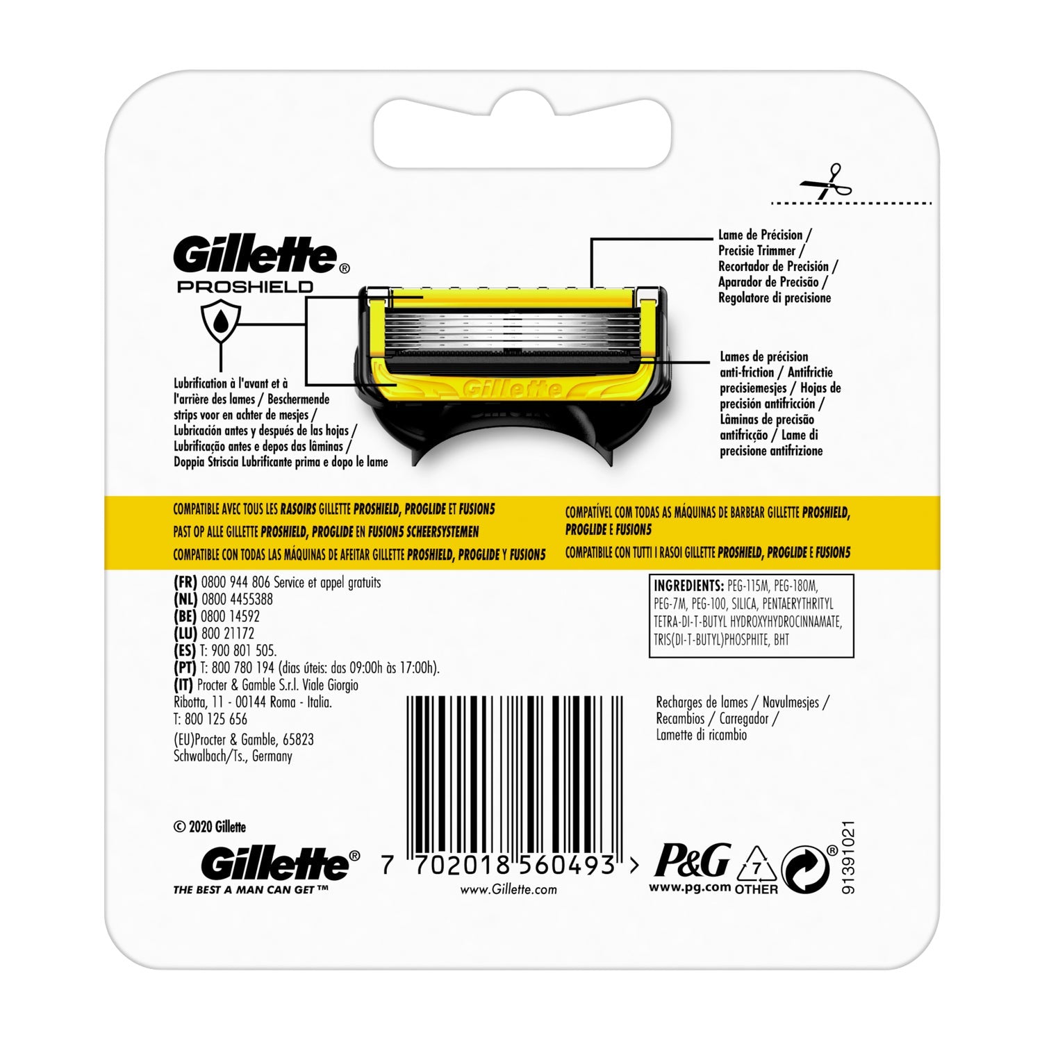 Gillette Recambio Cuchillas de Afeitar Proshield 3uds