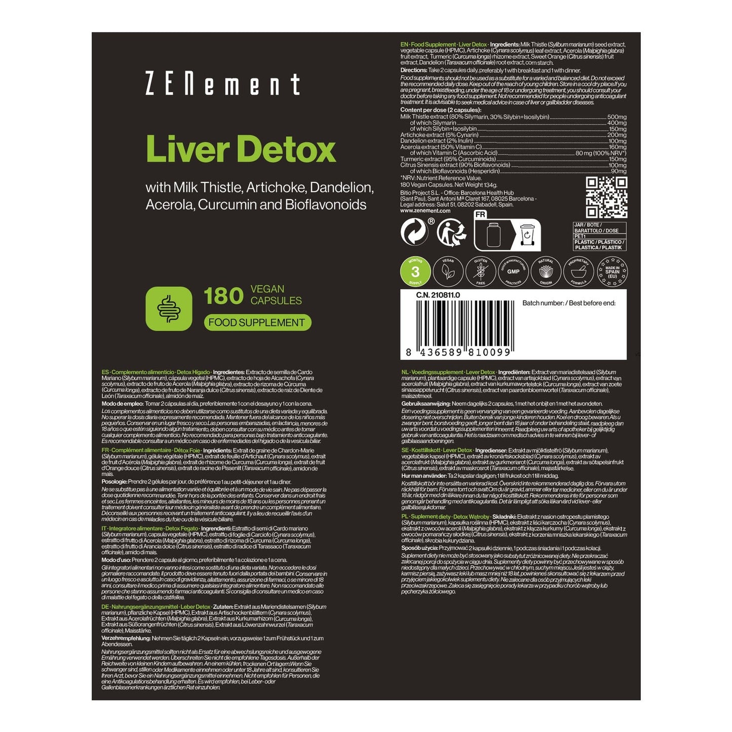 Zenement Detox Hígado 180 vcaps