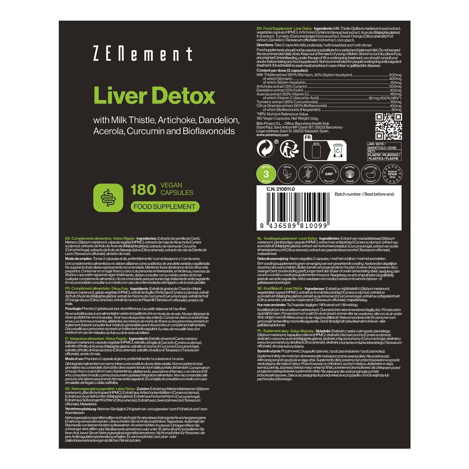 Zenement Detox Hígado 180 vcaps