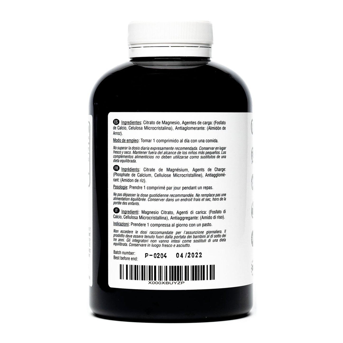 Hivital Foods Magnesio puro 200 mg procedente de Citrato de Magnesio 240 comp (8 meses)
