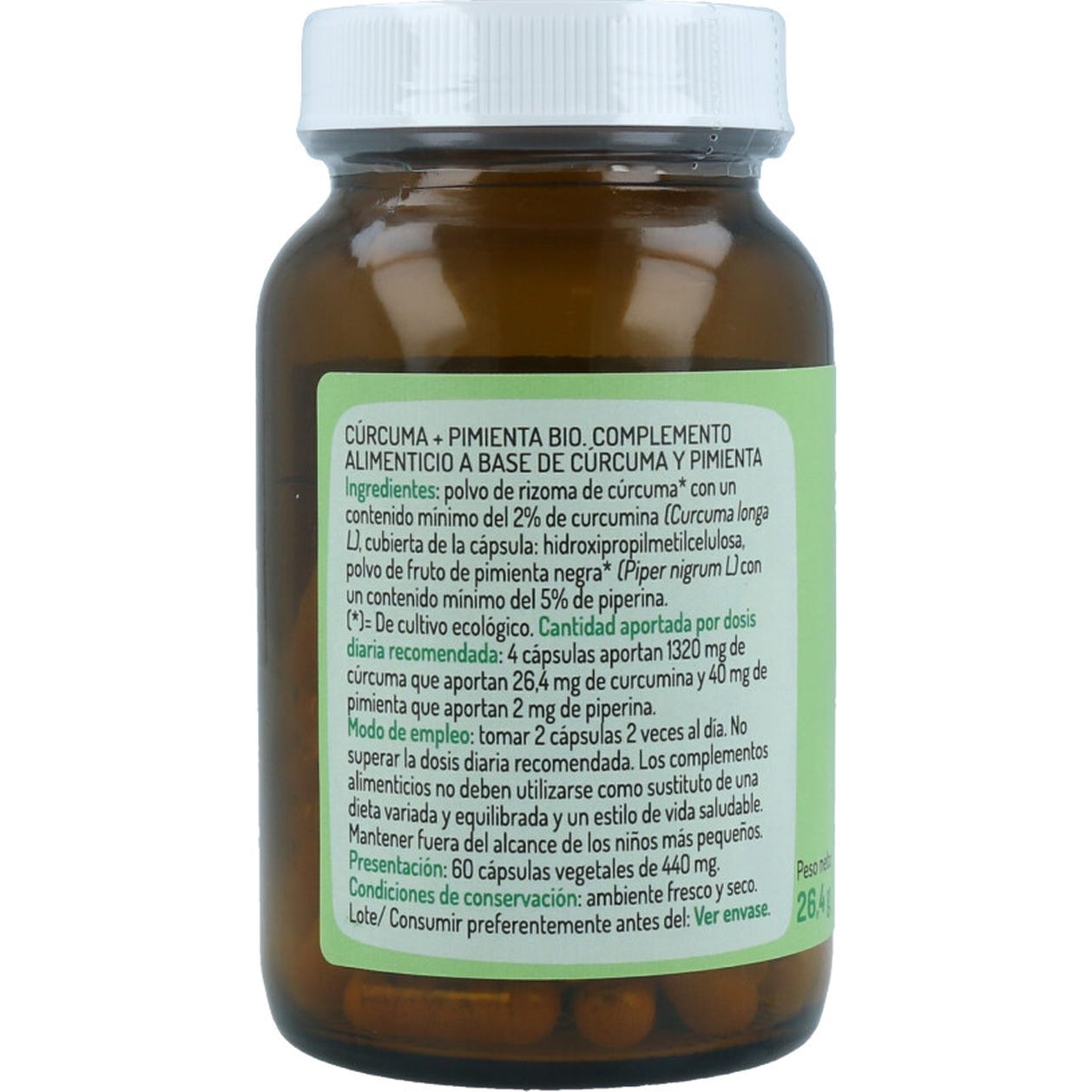 El Granero Curcuma Pimienta Bio 60caps