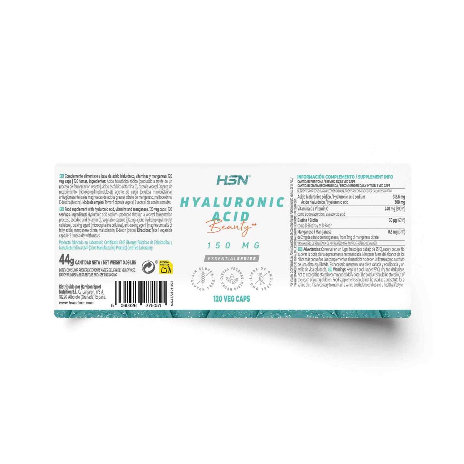 HSN Ácido Hialurónico 150mg 120vcaps