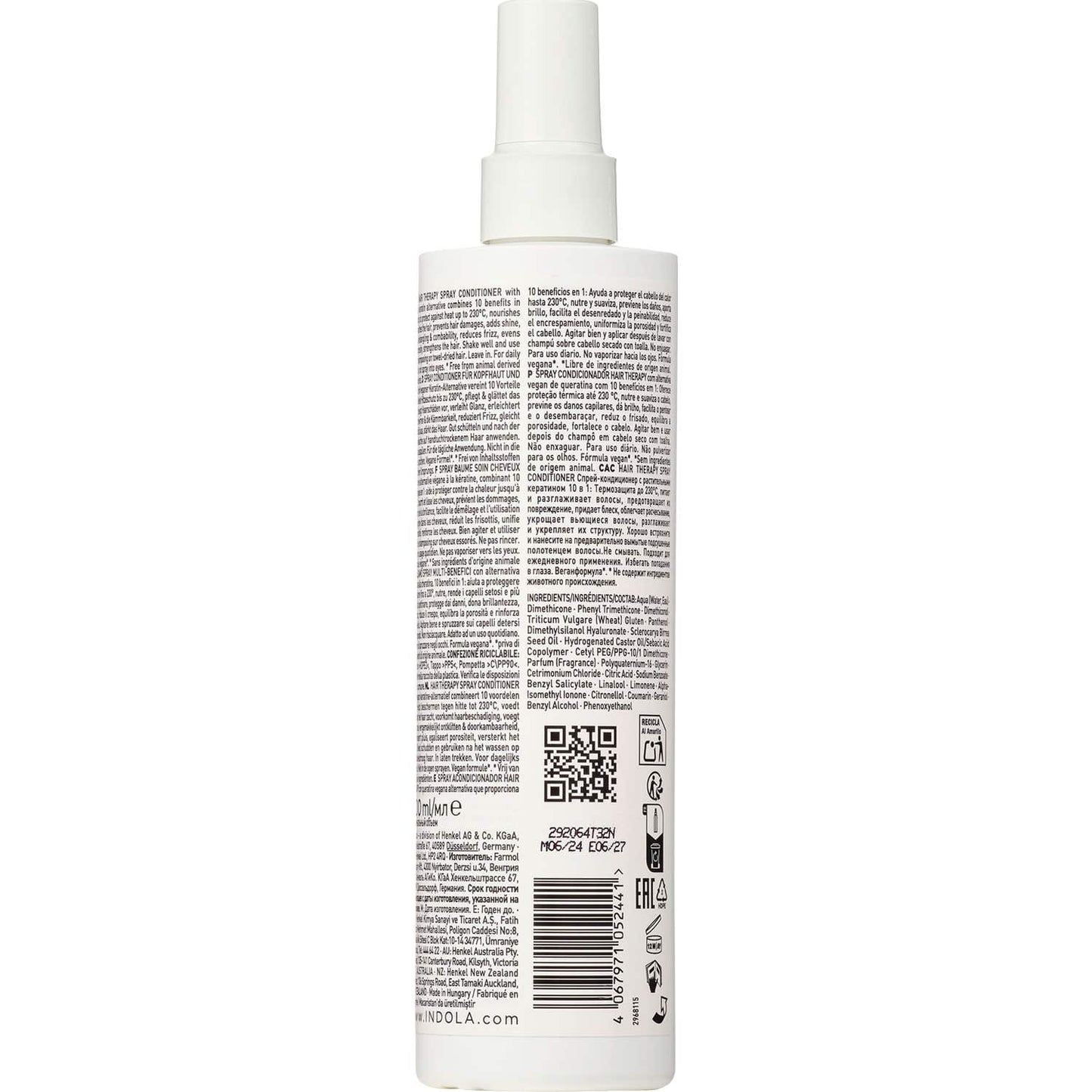 Indola Spray acondicionador 10 en 1 sin aclarado Indola Hair Therapy 300ml