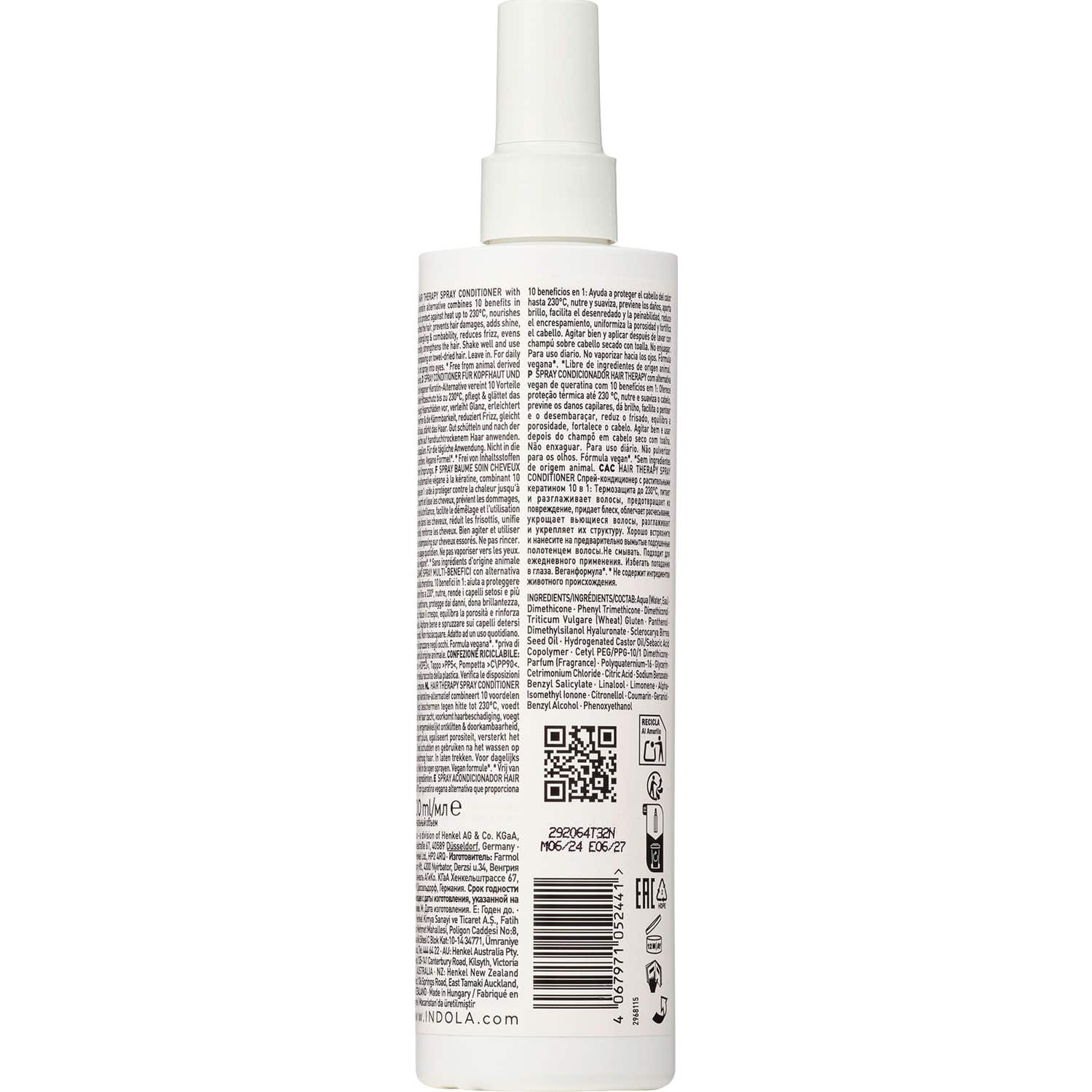 Indola Spray acondicionador 10 en 1 sin aclarado Indola Hair Therapy 300ml