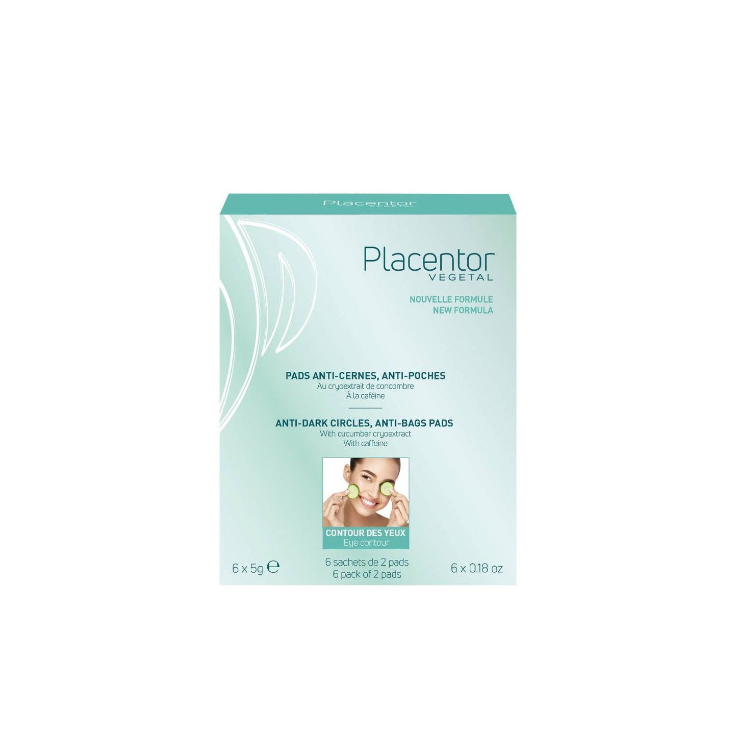 Placentor Vgtal Pads Anti-Círculos Oscuros, Anti-Puffiness 6 Bolsitas