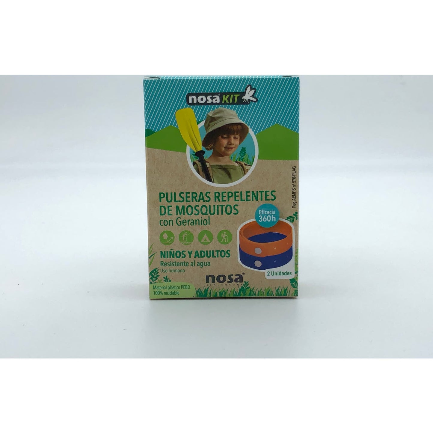 Nosa Pulseras repelentes de mosquitos Azul y Naranja