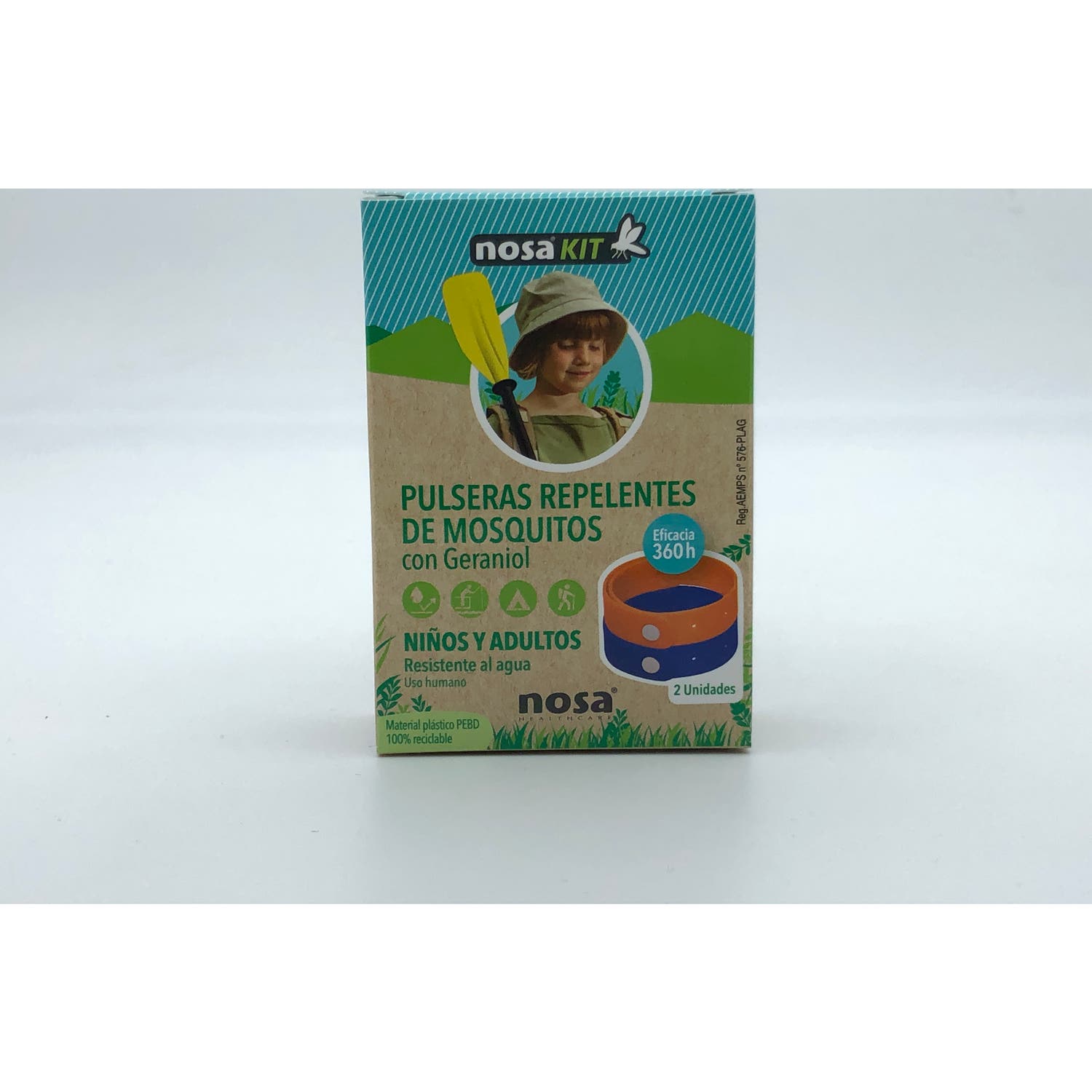 Nosa Pulseras repelentes de mosquitos Azul y Naranja