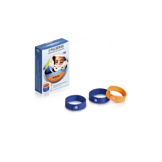 Nosa Pulseras repelentes de mosquitos Azul y Naranja