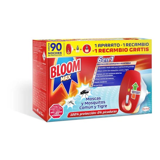 Bloom Pack Max Moscas & Mosquitos Aparato + 2 Recambios
