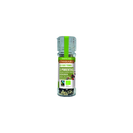 Ethiquable Mezcla 3 Pimienta Negra Blanca Rosa Bio 45 g