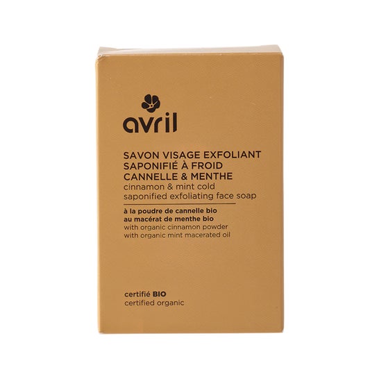 Avril Jabón Prensado en Frío Facial Exfoliante Canela y Menta 100g