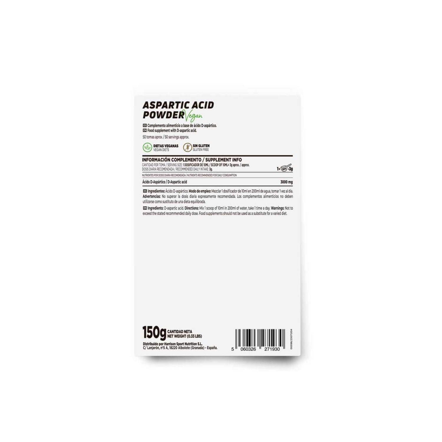 HSN Ácido D-Aspártico en Polvo 150g