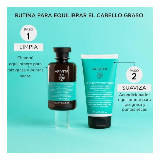 Apivita Capilar Champú Raíces Grasas y Puntas Secas 250ml